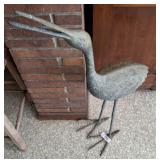 BRONZE CRANE GARDEN STATUE 36 INCH