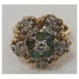 UNMARKED GOLD RING WITH REAL DIAMONDS