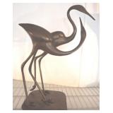 COPPER/BRONZE TYPE STATUE BIRDS 13IN