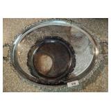 SILVER PLATE PLATTER, TRAY IS 20X32