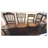 4 ASSORTED CANE BOTTOM CHAIRS