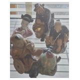 4 PC ORIENTAL MUD MEN FIGURINES