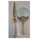 LETTER OPENER AND MAGNIFYING LENS
