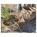 2 PC TERRACOTTA PLANTERS