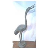 BRONZE HERON STATUE 23IN