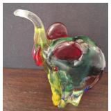 MURANO GLASS BLOWN ELEPHANT 6IN