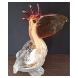 MURANO STYLE BLOWN GLASS PELICAN 9IN