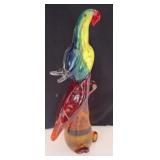 MURANO STYLE BLOWN GLASS 14IN EXOTIC BIRD
