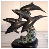 BRONZE DOLPHIN STATUE