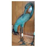 BRONZE HERON STATUE 30IN