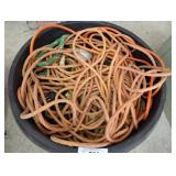 BUCKET OF EXTENSION CORDS