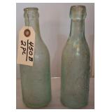 2 PC VINTAGE CHARLESTON SODA BOTTLES
