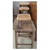 4 PC RUSH BOTTOM STOOLS