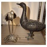 ORIENTAL CAST BIRD STATUE, SHORE BIRD STATUE