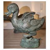 2 PC BRONZE DUCK FOUNTAIN TOPPERS