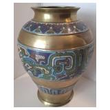BRASS ORIENTAL URN 14IN