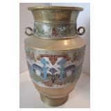 BRASS ORIENTAL URN 12IN