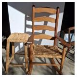 RUSH BOTTOM ROCKER AND STOOL