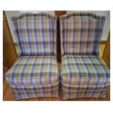 PLAID UPHOLSTERED TOMLINSON CHAIRS