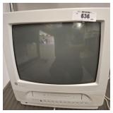 GE SPACE MAKER TV WITH VHS PLAYER