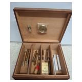 CIGAR HUMIDOR AND CONTENTS