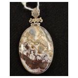 AGATE AND SILVER PENDANT