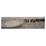 FRONT GATE PLATTER, ROCKS GLASSES