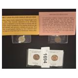 WHEAT CENTS, GOLD PLATED INDIAN HEAD, 1909 LINCOLN