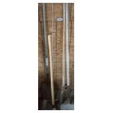 GROUP OF YARD TOOLS-SHOVEL, TAMPER,