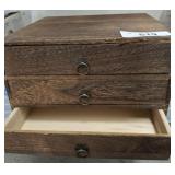 OAK STAINED DESK ORGANIZER