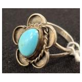 TURQUOISE AND SILVER RING