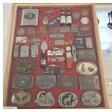 DISPLAY CASE WITH COLLECTIBLES