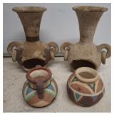 NAVAJO STYLE POTTERY, AND VASES