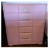 6 DRAWER PINK CHEST