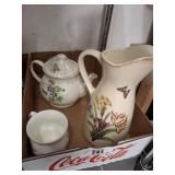 CREAM PITCHER, TEA POT, MISC