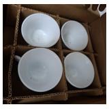 MILK GLASS PUNCH CUPS SET