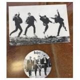 2 PC BEATLES-WALL CLOCK, PRINT ON CANVAS