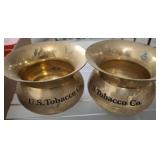 2 BRASS US TOBACCO SPITOONS
