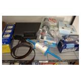 GROUP OF LIGHTS, PLUMBING, CAR WAX, MISC