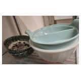 FIRE KING BOWLS, STONEWARE BOWLS
