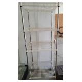4 TIER METAL SHELVING RACK ON CASTERS