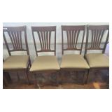 4 UPHOLSTERED SEAT WOODEN DINING CHAIRS