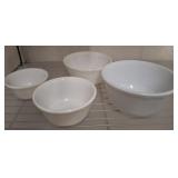 GROUP MILK GLASS BOWLS