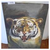 TIGER PRINT ON CANVAS, UNFRAMED