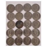 20 KENNEDY HALF DOLLARS ASSORTED DATES