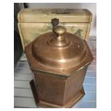 VINTAGE DRESSER BOX, COPPER TEA CANISTER