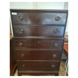 5 DRAWER MAHOGANY CHEST ON CHEST