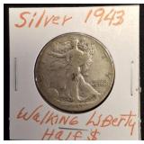 1943 WALKING LIBERTY SILVER HALF DOLLAR
