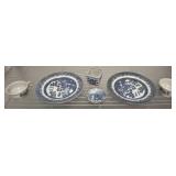 GROUP OF BLUE/WHITE DISHES-CHURCHILL,