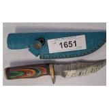 DAMASCUS BLADE FIXED BLADE KNIFE WITH SHEATH, MULT